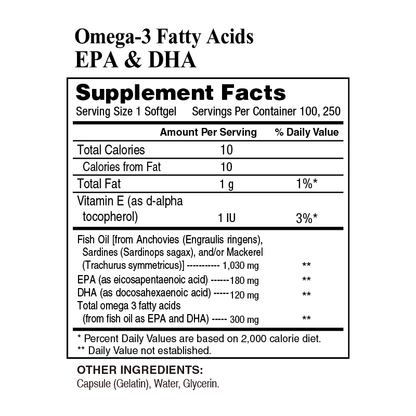 EPA & DHA Omega-3 Fatty Acids 100 Softgels