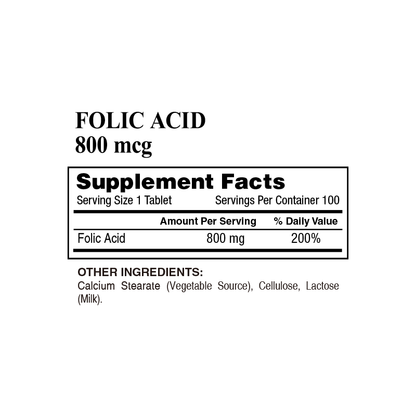 Folic Acid 800 mcg