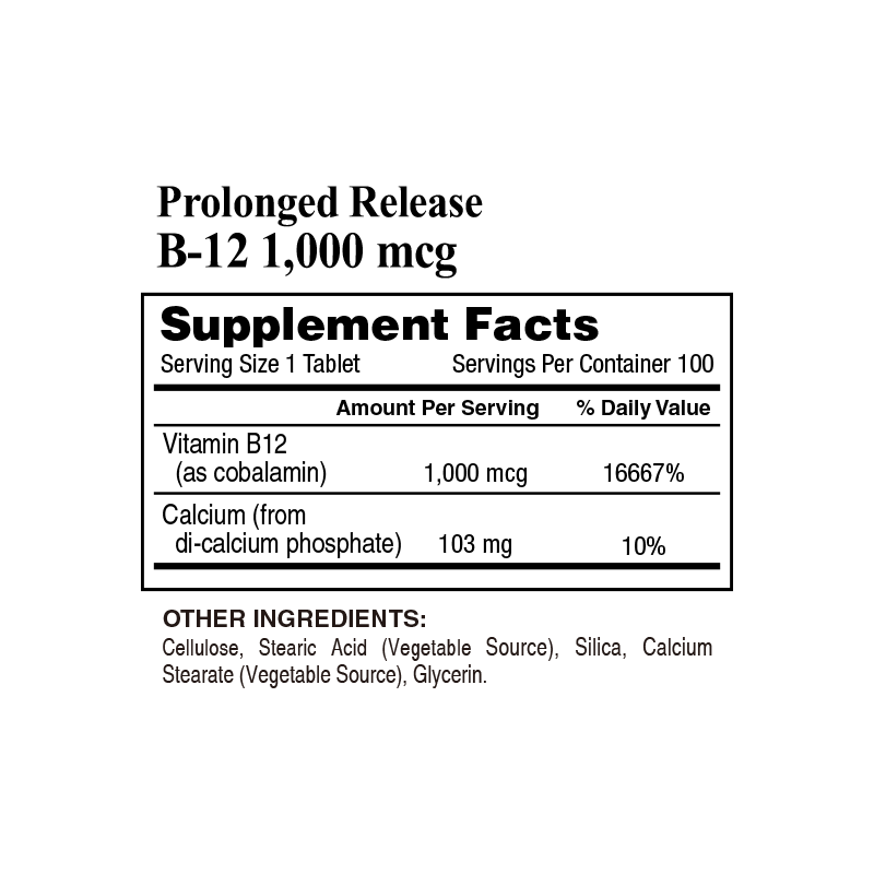 Prolonged Release Vitamin B-12 1,000 mcg