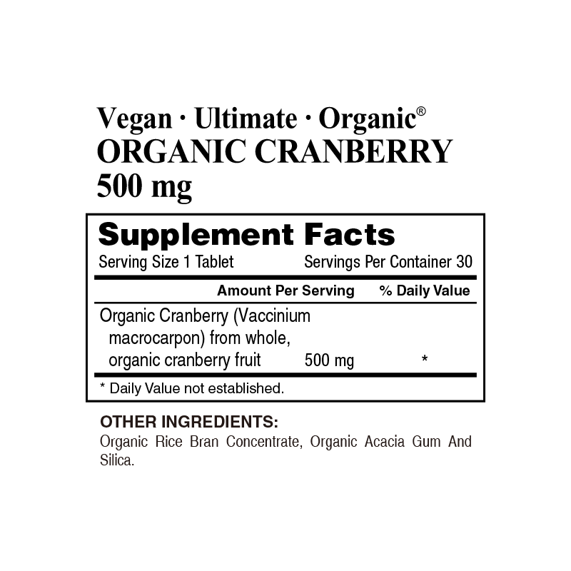 Organic Cranberry 500 mg