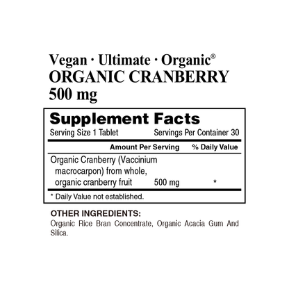 Organic Cranberry 500 mg