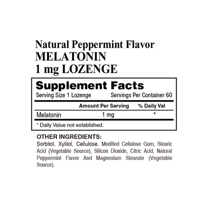 Melatonin 1 mg (Natural Peppermint Flavor)