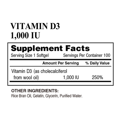 Vitamin D3 1,000 IU