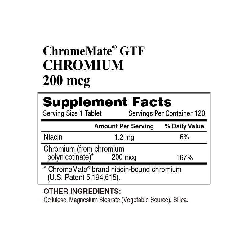 Chromium 200 mcg (ChromeMate® GTF)