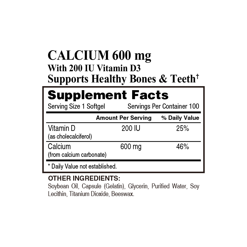 Calcium 600 mg with Vitamin D3 200 IU