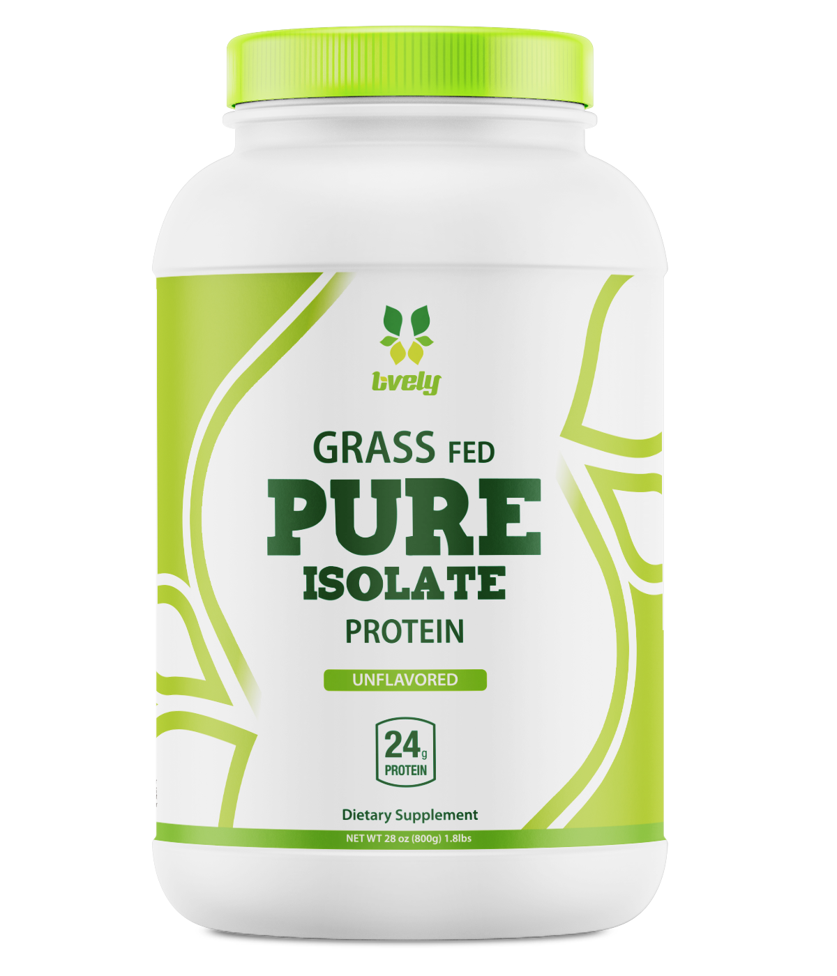 Grass-Fed Pure Whey Protein Isolate Powder (Unflavored)