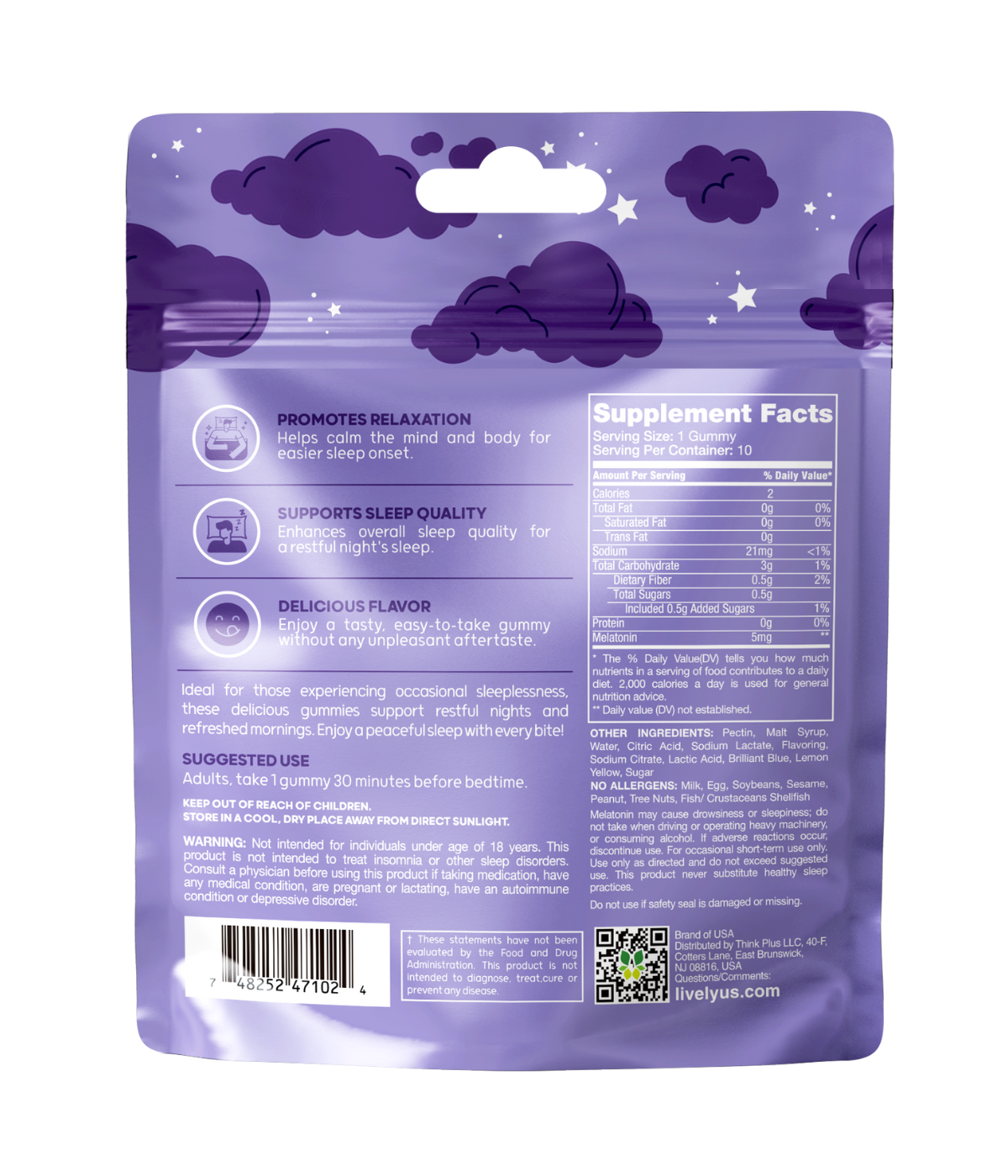 Melatonin Gummies 5 mg (Travel Pack)