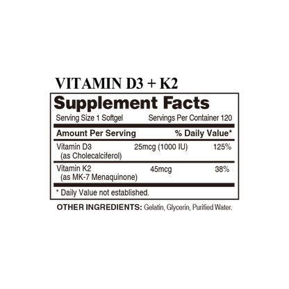 Vitamin D3 + K2