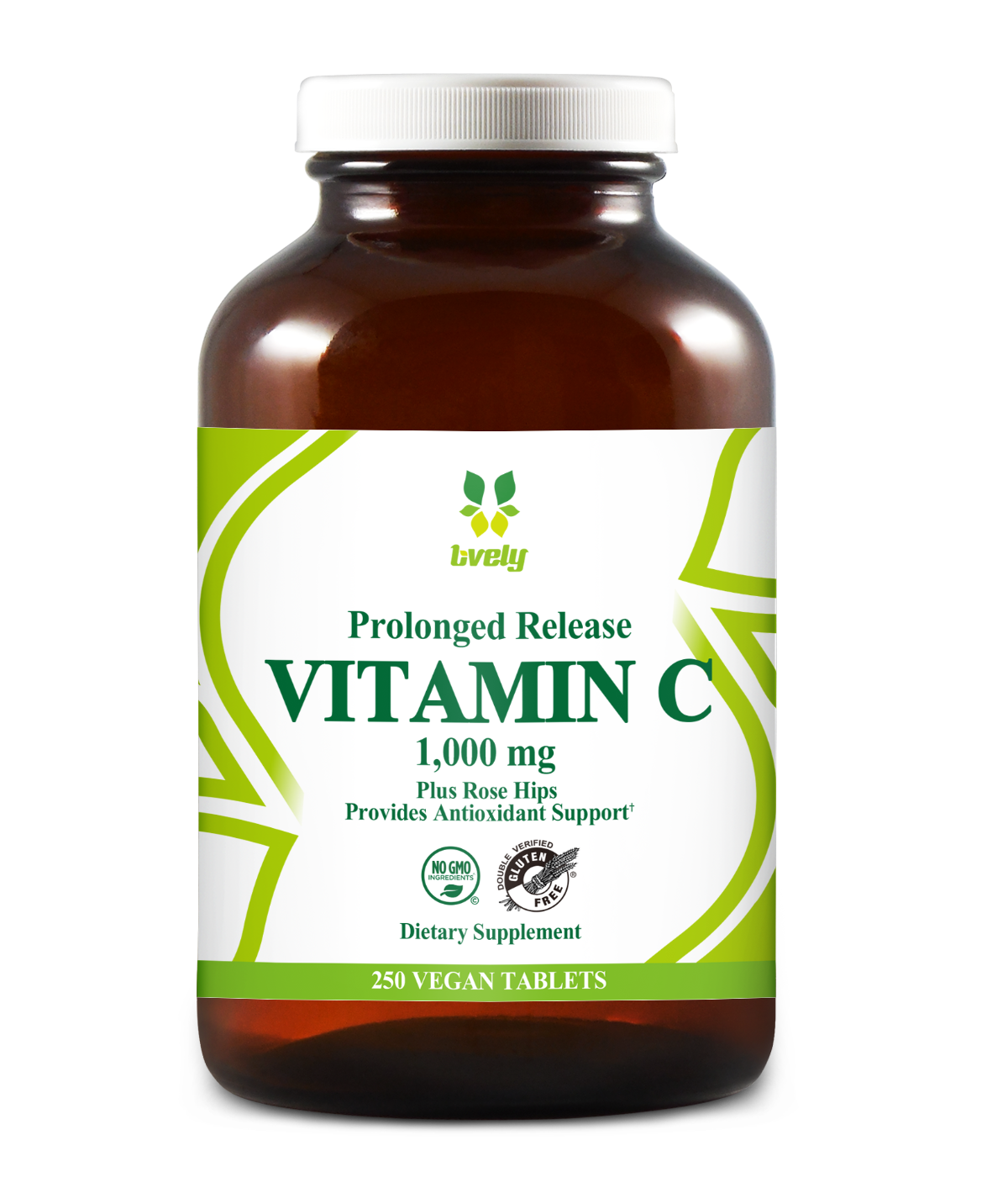 Prolonged Release Vitamin C 1,000 mg Plus Rose Hips 250 Veg Tabs